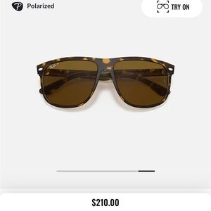Ray-Ban Polarized Boyfriend (Style # RB4147) in Light Havana